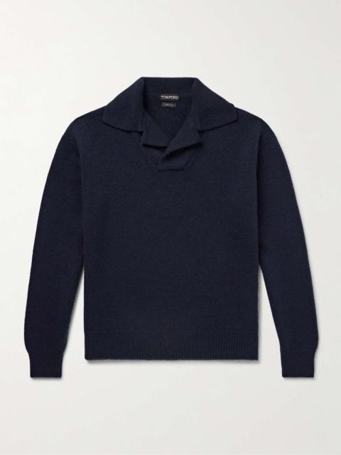 Cashmere and Wool-Blend Polo Sweater