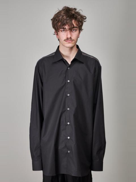 Raf Simons Classic Shirt with Net Insert, black dark grey