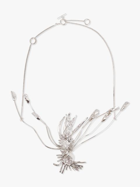 Dries Van Noten FLORAL DETAIL 3D NECKLACE | SILVER