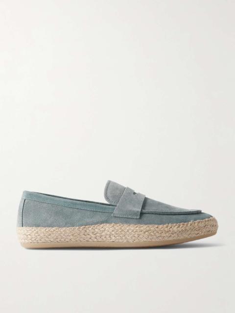 Bowline 002 Jute-Trimmed Suede Penny Loafers
