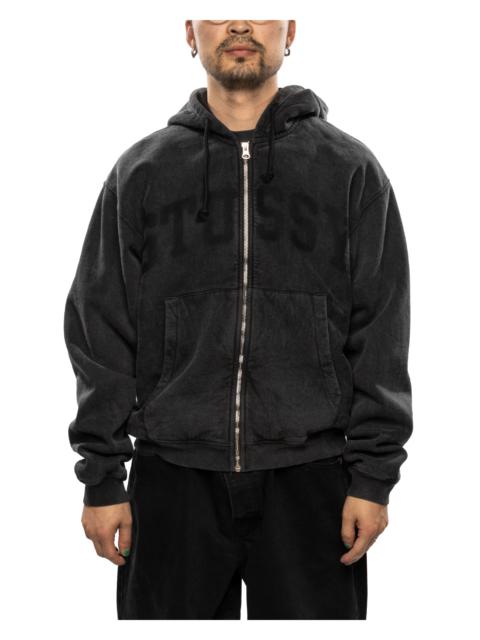 Faded Graphic Zip Hoodie Washed Black