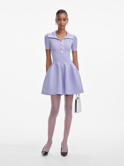self-portrait Lilac Ribbed Knit Mini Dress