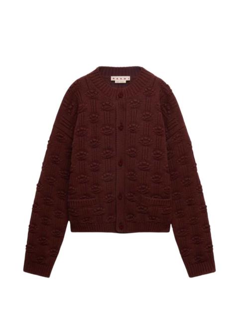 Marni Marni Men Brown Wool And Cashmere Fisherman Cardigan