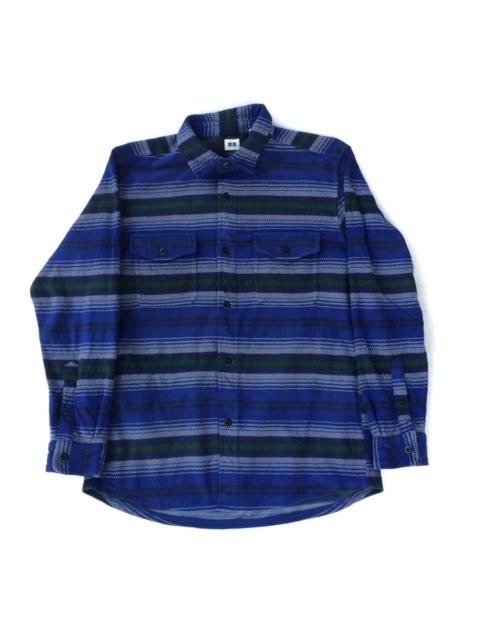 Other Designers Uniqlo - Japanese Brand Uniqlo Fleece Striped Design Shirt Button Up
