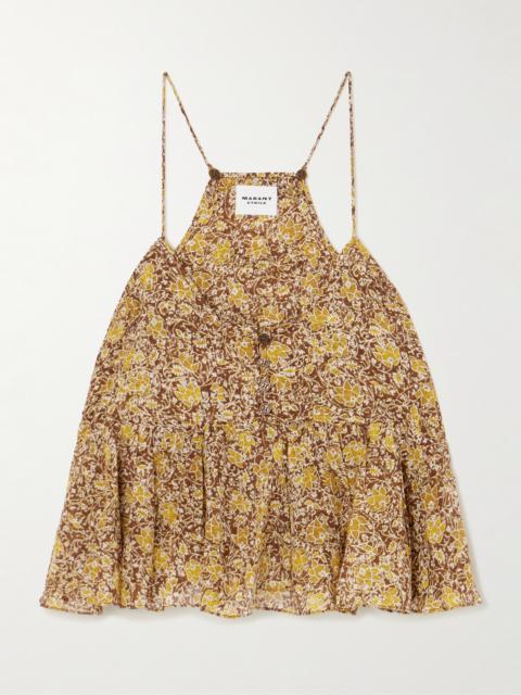 Isabel Marant Étoile Lirhetta Floral-print Organic Cotton-voile Top