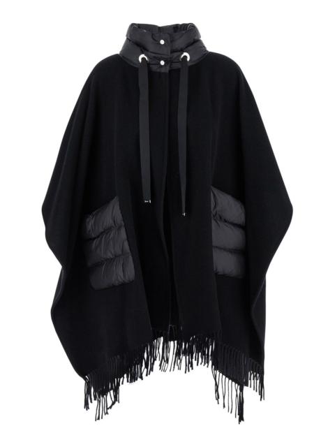 Herno Herno Women 'Warmy' Black High Neck Poncho With Patch Pockets In Wool And Nylon Woman