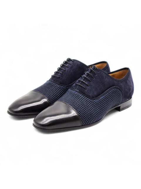 Christian Louboutin Greggo Leather and Suede Oxford Shoes - Blue EU 42 / US 9