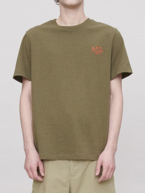 A.P.C. A.P.C. Embroidered Logo Cotton T-Shirt in Kaki Chi at Nordstrom