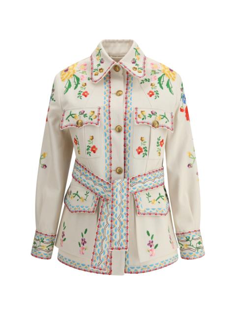 Valentino Women Embroidered Denim Jacket