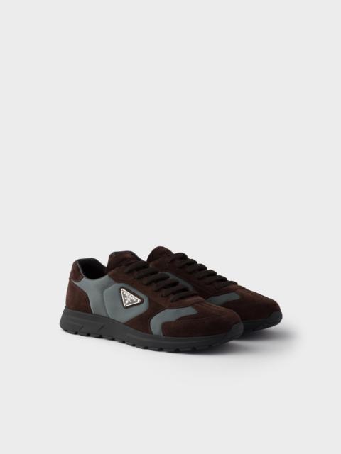 Prada Prax suede and Re-Nylon sneakers
