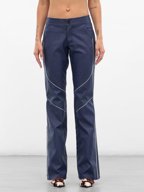 DIDU Blue Canvas Zip Flare Pants