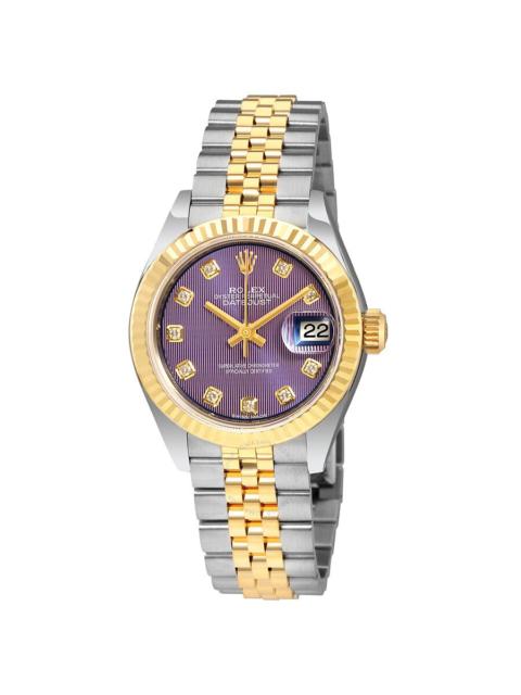 ROLEX Lady Datejust Lavender Diamond Dial Steel and 18K Yellow Gold Automatic Ladies Watch 279173LVDJ