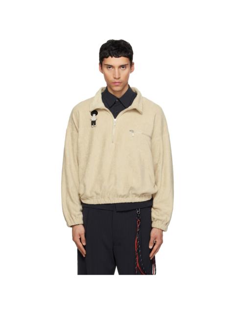 Song for the Mute Beige Zip Funnel Sweatshirt