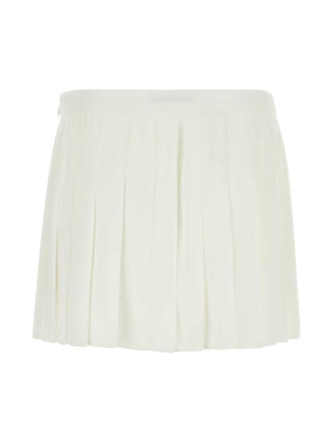 Prada Chalk Silk Miniskirt