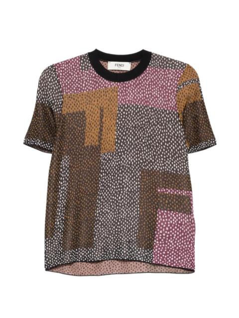 FENDI Fendi Women Peppered-Motif Short-Sleeved Jumper