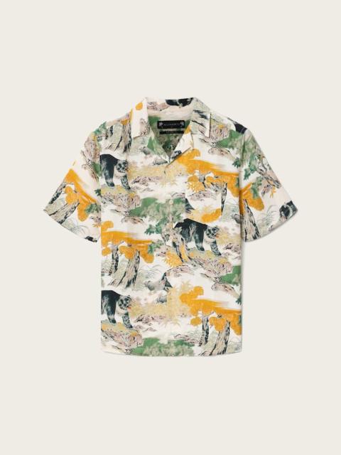 ALLSAINTS WADER SHORT SLEEVE LINEN BLEND SHIRT