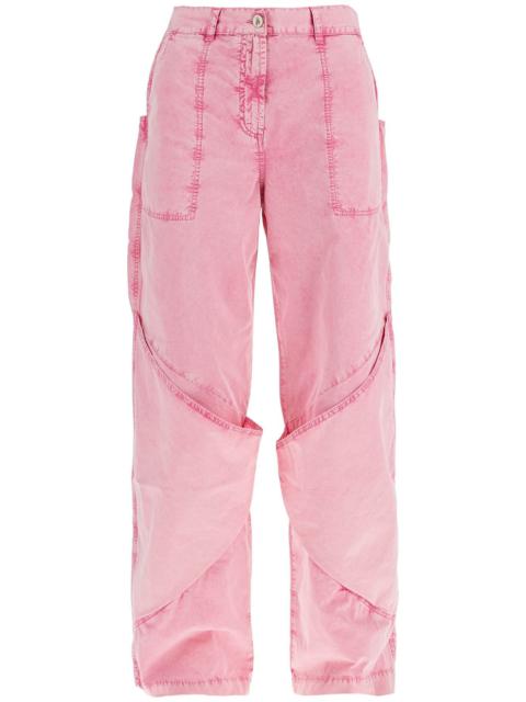 The Attico high-waisted loose fit pink palazzo pants in cotton