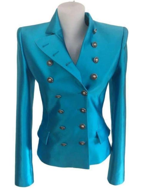 Other Designers Fausto Puglisi Silk Double Breasted Silk Blazer