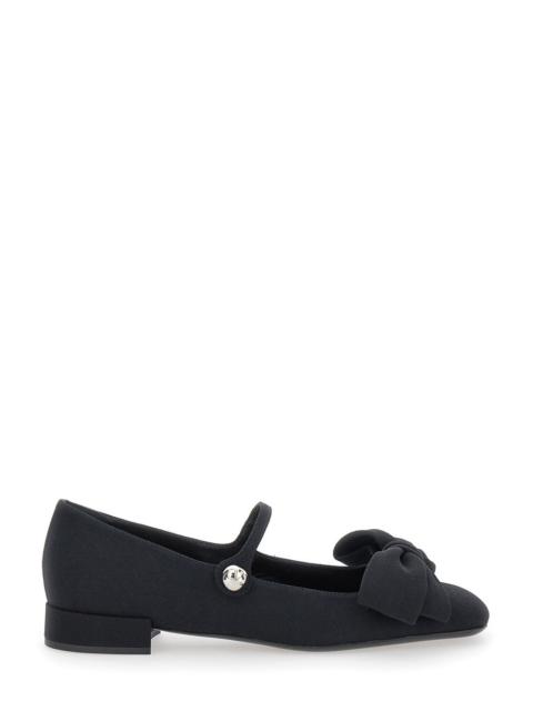 Valentino Valentino Garavani Women Black Mary Janes With Bow Detail In Crepe Fabric Woman