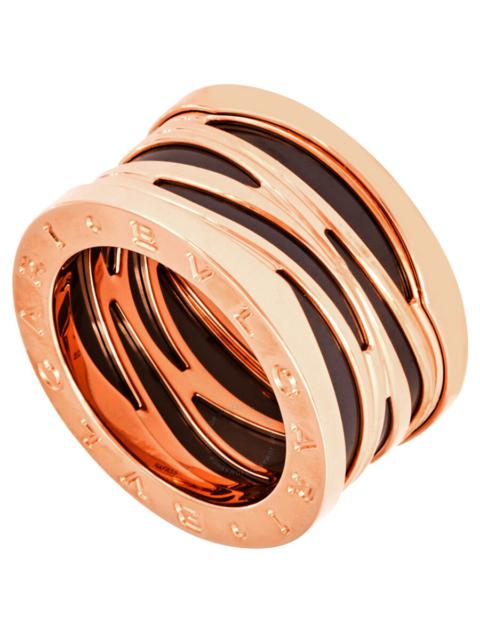 Bvlgari B-Zero Legend 18Kt Rose Gold And Cerarmic Ring, Size 51