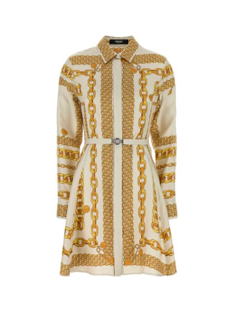VERSACE Safety Pin Silk Cady Gathered Gown - 1018625-1A12297_1PS10 |  REVERSIBLE