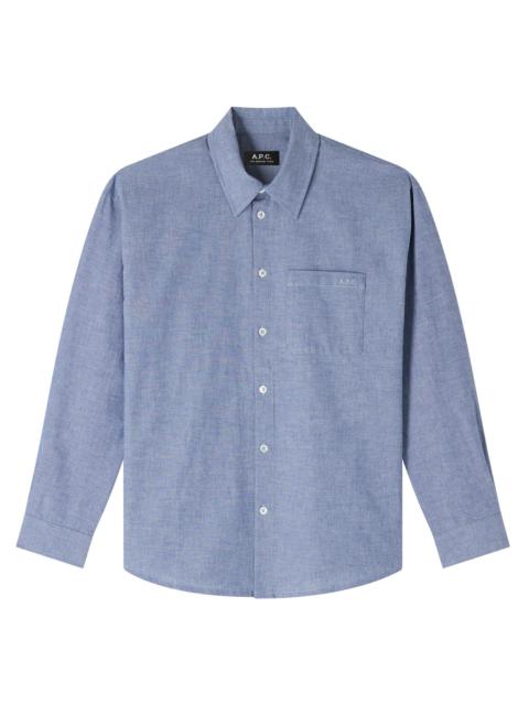A.P.C. EMBROIDERED BOYFRIEND SHIRT
