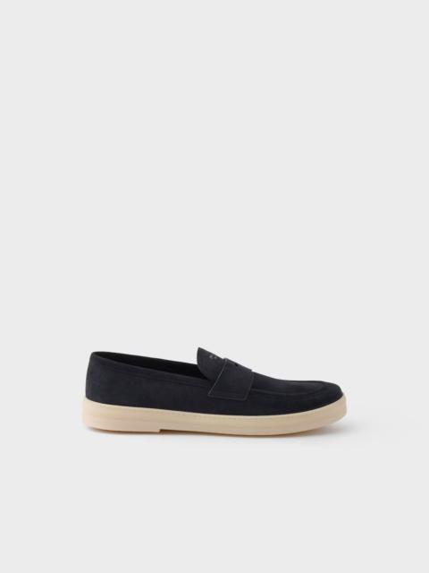 Prada Prada Men Sneakers Blue Suede Leather