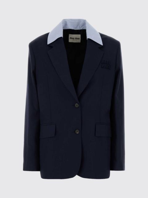 Miu Miu Miu Miu Women Single Breasted Virgin Wool Blazer Miu Miu