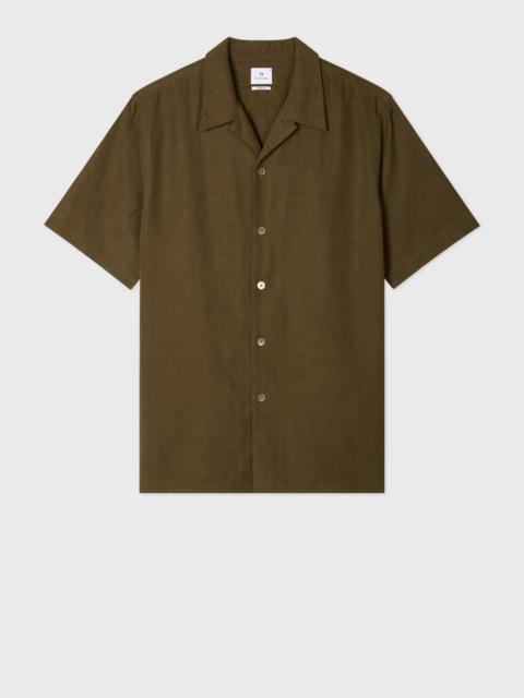 Paul Smith Khaki Green Lyocell-Cotton Short-Sleeve Shirt