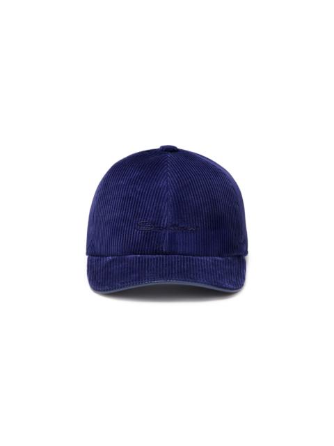 Santoni Blue velvet baseball cap