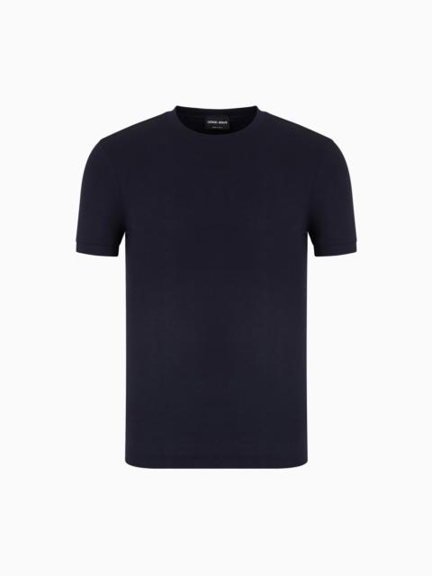GIORGIO ARMANI CREW-NECK SHORT-SLEEVED T-SHIRT IN STRETCH VISCOSE JERSEY