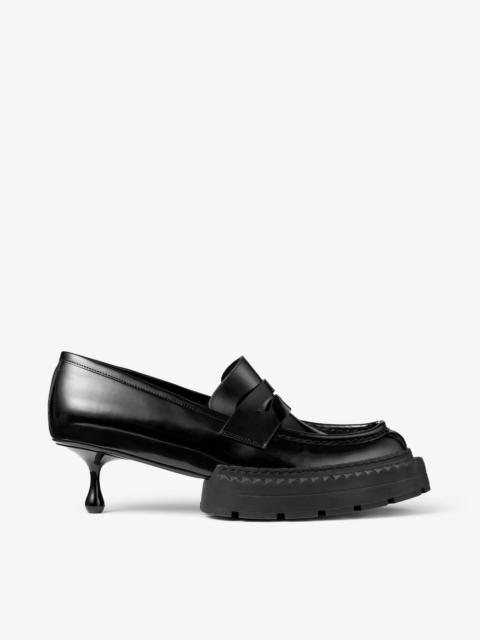 JIMMY CHOO Jimmy Choo noir kei ninomiya Maxi Loafer 
Black Polished Calf Leather Loafers