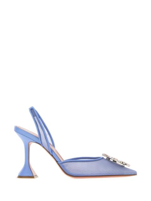 Amina Muaddi Amina Muaddi Women Cerulean Blue Mesh Begum Pumps