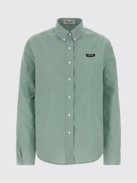 Miu Miu Miu Miu Women Striped Cotton Shirt Miu Miu