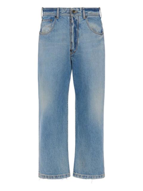 Maison Margiela Maison Margiela Men Washed Denim Straight-Leg Cropped Jeans