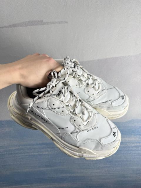 BALENCIAGA Balenciaga Triple-S White "Allover Logo" Chunky Sneakers