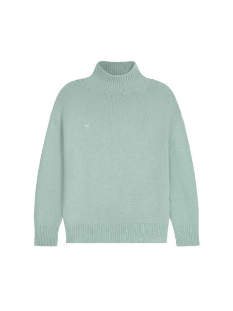 PANGAIA Men's Recycled Cashmere Turtleneck Sweater - Eucalyptus Blue