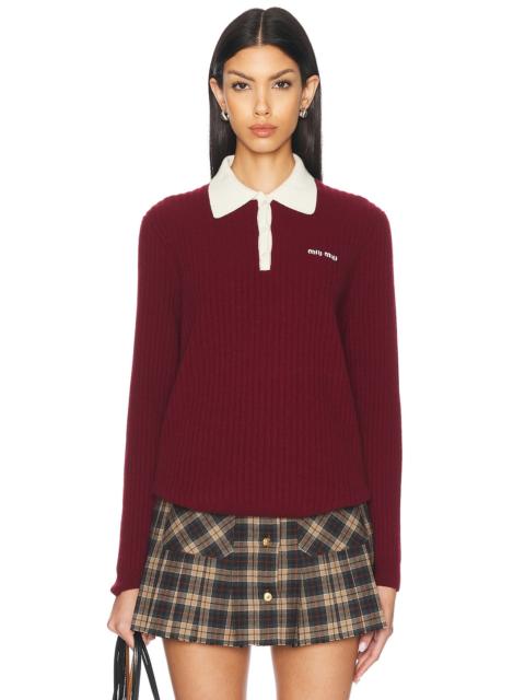 Miu Miu Long Sleeve Polo Sweater