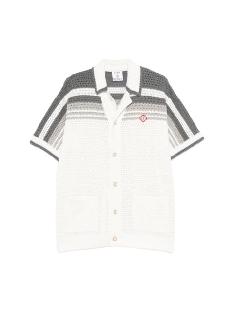 CASABLANCA STRIPED CROCHET SHIRT
