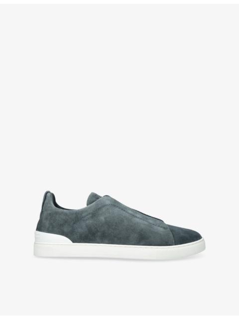 ZEGNA Tripe-Stitch Suede Low-Top Trainers