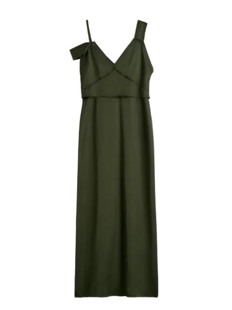 TOTEME V-Neck Slip Dress in Bottle Green