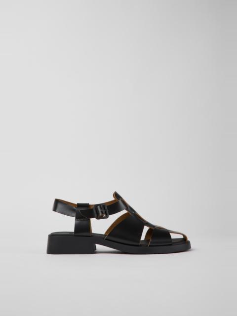 CAMPERLAB Black Leather Sandals for Women.