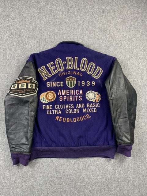 Other Designers Vintage - Vintage 80/90s Neoblood Wool Sleeve Leather Varsity Jacket