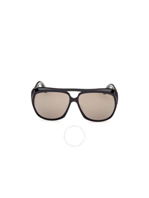 TOM FORD Tom Ford Jayden Roviex Grey Brown Mirror Pilot Men's Sunglasses FT1103 01L 61
