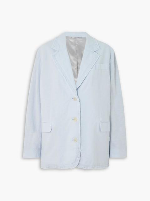 Acne Studios Oversized frayed cotton and linen-blend blazer