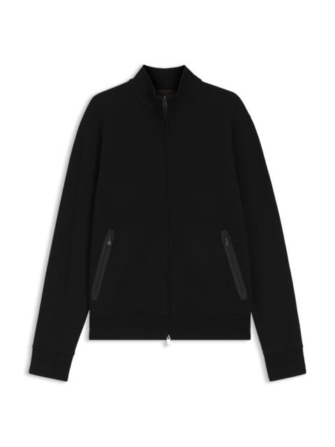 BOSS WAFFLE-TEXTURE ZIP SWEATSHIRT IN A COTTON BLEND