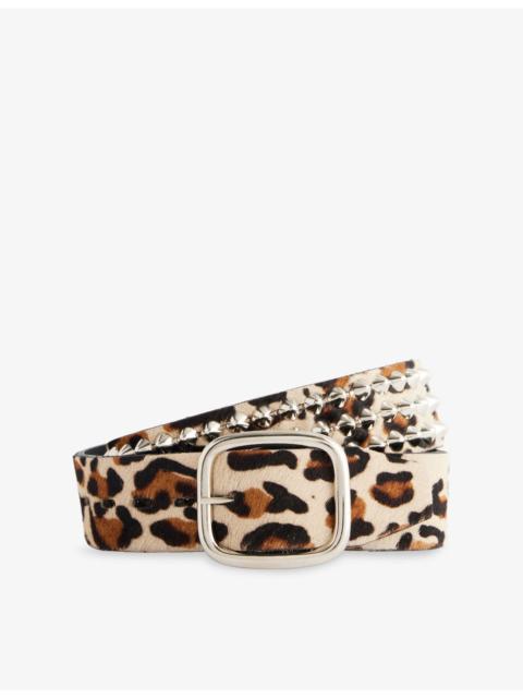 GALLERY DEPT. Cheetah Studded Leather Belt