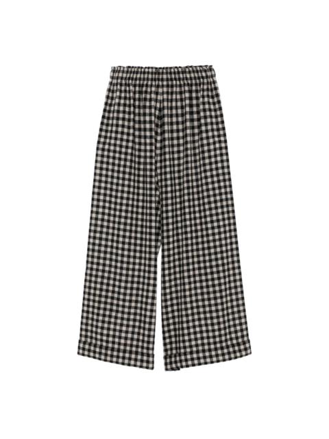 gingham-pattern trousers