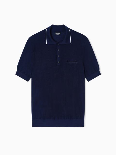 GIORGIO ARMANI POLO SHIRT IN CASHMERE AND SILK