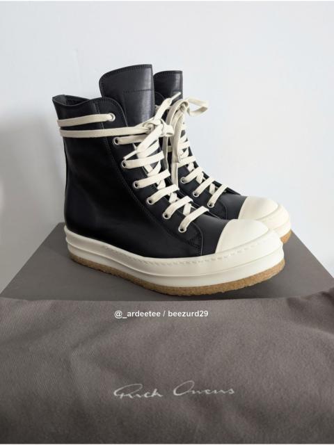 Rick Owens *NEW* CREEP LEATHER CREPE SOLE RAMONES SNEAKERS HIGH